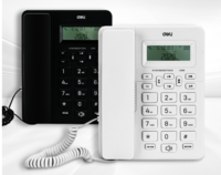 得力（deli) 13606电话机座机 固定电话 办公家用 来去电查询 可接分机 黑色